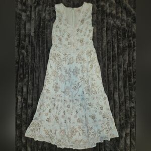 LOFT Floral Maxi Dress in Light Blue and Gray